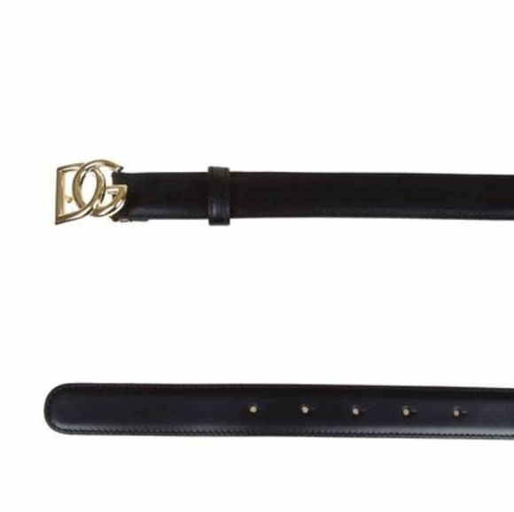 ⭐DOLCE & GABBANA DG BLACK LOGO BELT NEW 75CM⭐ - Picture 6 of 13